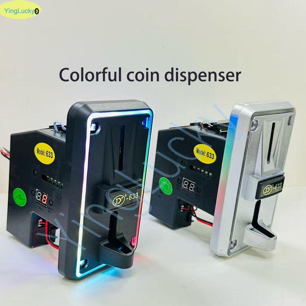 Coin Pusher Machine - Colorful LED Multi Coin Acceptor Coin