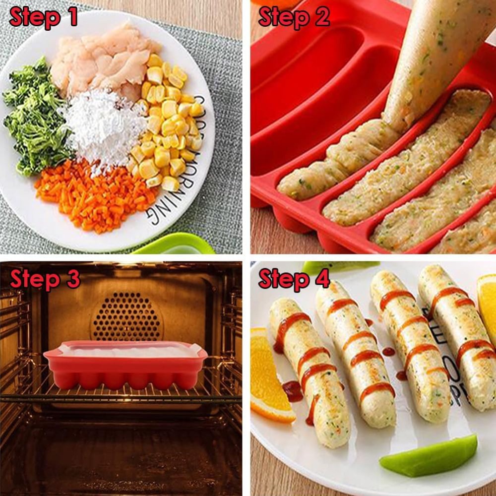 1Pcs Silicone Sausage Mold 6-c - огляд і ціна Hot Dog Vending Cart