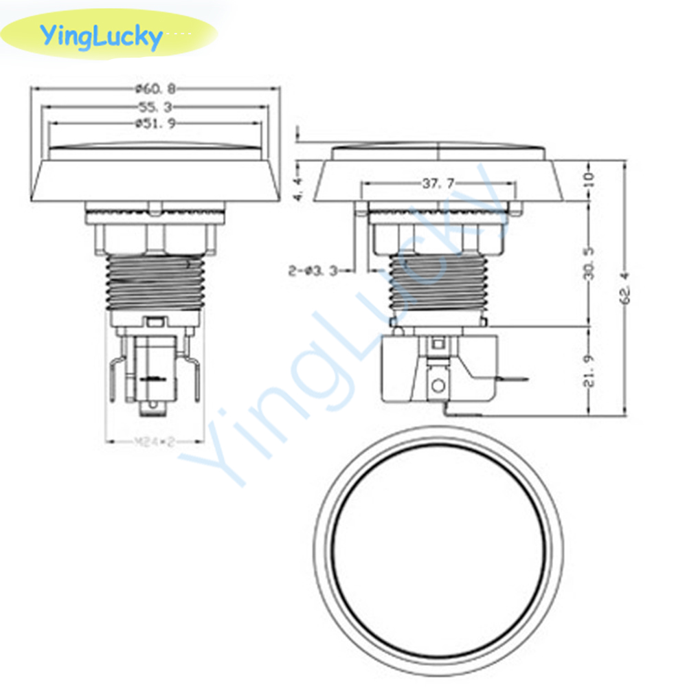 10pcs Arcade Button 60MM  LED  - огляд і ціна Coin Pusher Machine